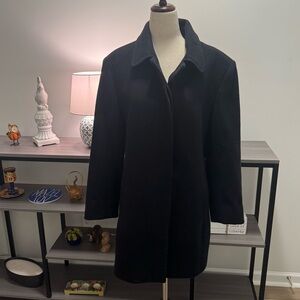 Jason Kole Black Wool-Blend Coat – Size Large